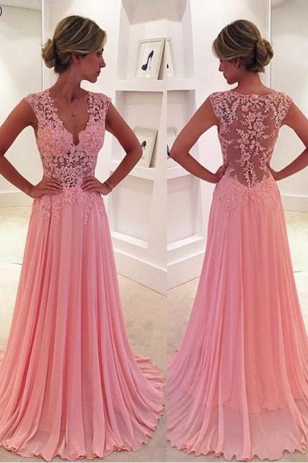 Long pink hotsell formal dress