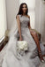 One Shoulder Gray A Line Princess Applique Wedding Dresses With Slit