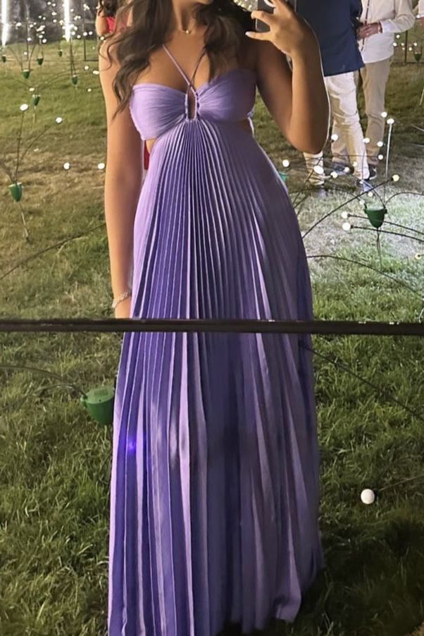 Sweetheart Lavender Prom Dress A Line Princess Evening Dress with Slit