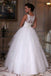 Sleeveless Tulle Organza Wedding Dresses With Applique, Beaded Ball Gown