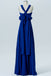Royal Blue Long Evening Gown Ball Party Bridesmaid Dress With Pleated