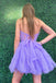 Sweetheart Fuchsia A Line Tulle Short Homecoming Dress With Ruffles