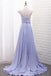 Chic A Line One Shoulder Long Prom Dress Satin Formal Dress With Slit