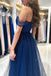 Off the shoulder A Line Sweetheart Long Prom Dress Pleated Party Dress