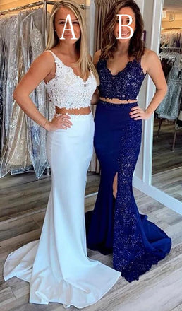 Long 2 piece outlet prom dresses