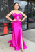 Sweetheart Burnt Orange Split Mermaid Long Prom Dress With Pleated