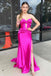 Sweetheart Burnt Orange Split Mermaid Long Prom Dress With Pleated