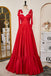 Sweetheart Red Corset A-Line Long Prom Dress With Tie Straps