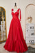 Sweetheart Red Satin A-Line Long Prom Dress With Tie Straps, Elegant Formal Gown