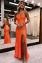 Spaghetti Straps Mermaid Long Dress With Split, Sequin Formal Evening Dress