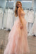 Sweetheart Light Pink Ruffle Tulle Prom Dress With Beading Sequins