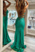 Spaghetti Straps Purple Mermaid Sleeveless Trumpet Satin Long Prom Dress