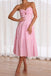 Sweetheart Pink Twisted Front Tiered Strapless Backless Midi Dress