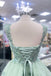 Straps Sage Green A Line Short Homecoming Dress With Butterfly Appliques