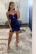 Sweetheart Royal Blue A-Line Short Homecoming Dress With Sequins