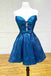 Strapless Peacock A Line Short Homecoming Dress With Bowknot