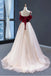 Straps Red Short Sleeves Tulle Long Prom Party Dress With Appliques