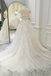 Princess Light Champagne Off the shoulder A Line Tulle Wedding Dresses