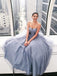 Sparkle Grey Tull Prom Dress Sweetheart Long Formal Gown