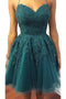 Spaghetti-straps Tulle Short Prom Dress Backless Homecoming Dresses