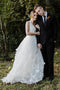 A-line V-Neck Sleeveless Wedding Dress with Appliques