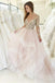 princess pink bateau long sleeves wedding dresses with appliques dtw333