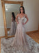 Sparkly A-line V-neck Tulle Formal Prom Dresses with Sequins