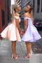 Simple Satin Short Homecoming Dress, A-Line Off-Shoulder Short Prom Dress