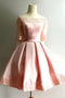 Pink Short Homecoming Dresses 1/2 Sleeve Off Shoulder Short Prom Dress