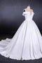 Off Shoulder Satin Simple Wedding Dresses Elegant Long Bridal Dress