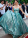 Sparkly Sweetheart Blue Long Prom Dress, A-line Formal Evening Dress