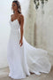 Simple Chiffon Beach Wedding Dresses Backless Wedding Gown With Lace