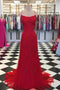 Mermaid Backless Burgundy Prom Dress Lace Appliques Evening Gown