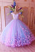 princess quinceanera dress puffy tulle lace ball gown prom dress with appliques dtp884