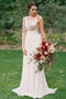 A-Line Sequins Bodice Backless Bridesmaid Dress with Bowknot