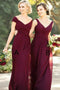 Sheath Off-the-Shoulder Burgundy Long Bridesmaid Dresses