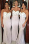 Mermaid Spaghetti Straps Bridesmaid Dresses with Lace Appliques