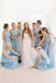 round neck light blue sheath sleeveless bridesmaid dresses dtb166