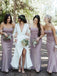 sweetheart lilac mermaid bridesmaid dresses with bowknot dtb170