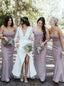 Sweetheart Lilac Mermaid Bridesmaid Dresses with Bowknot