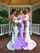 Spaghetti Straps Appliques Mermaid Backless Bridesmaid Dresses