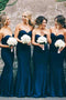 Simple Sweetheart Navy Blue Mermaid Bridesmaid Dresses