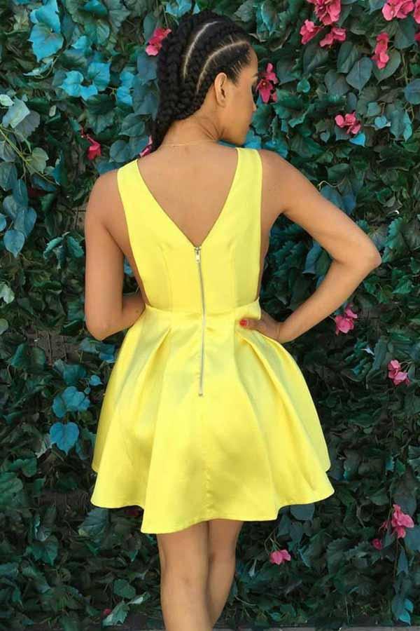 Short formal yellow on sale dresses