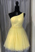 Tulle One Shoulder Sparkly Homecoming Dress, Chic 8th Graduation Dress