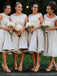 lace off-the-shoulder knee-length grey satin bridesmaid dresses dtb216