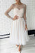 Tea-Length Tulle Prom Dress New Dot A Line Long Sleeves Evening Dress