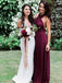 halter sleeveless chiffon long bridesmaid dress grape wedding party dress dtb204