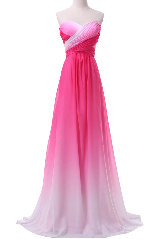 chiffon sweetheart ombre long prom dresses formal party gown dtp966