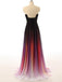 strapless notched ombre long prom dresses backless formal gown with pleats dtp969