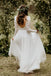 chiffon boho bridal gown open back wedding dresses with lace long sleeves dtw301